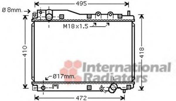 VAN WEZEL 25002204 Радіатор, охолодження двигуна