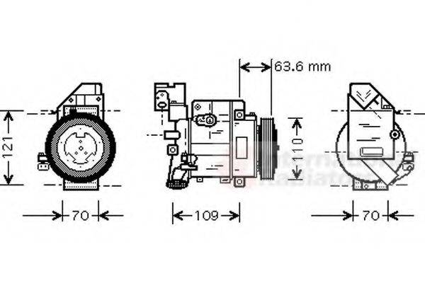 VAN WEZEL 3000K425 Компресор, кондиціонер