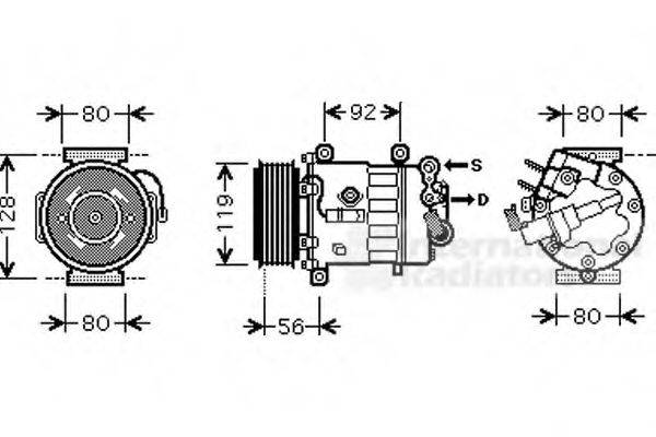 VAN WEZEL 4000K327 Компресор, кондиціонер