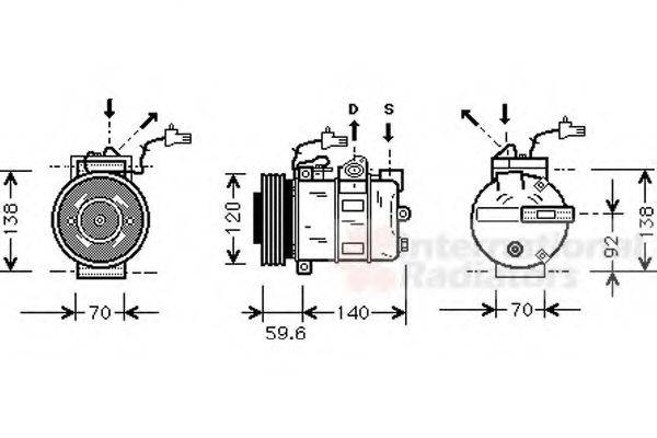 VAN WEZEL 4700K065 Компресор, кондиціонер