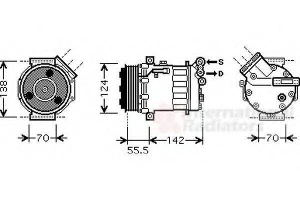 VAN WEZEL 4700K069 Компресор, кондиціонер