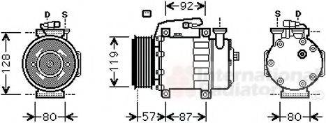 VAN WEZEL 1800K468 Компресор, кондиціонер