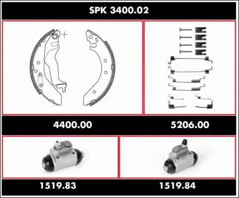 WOKING SPK340002 Комплект гальм, барабанний гальмівний механізм