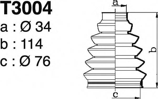 DEPA T3004 Комплект пильника, приводний вал