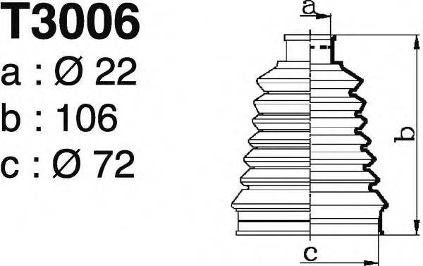 DEPA T3006 Комплект пильника, приводний вал