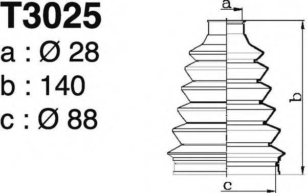 DEPA T3025 Комплект пильника, приводний вал