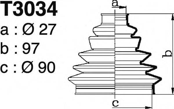 DEPA T3034 Комплект пильника, приводний вал