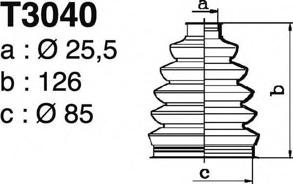 DEPA T3040 Комплект пильника, приводний вал