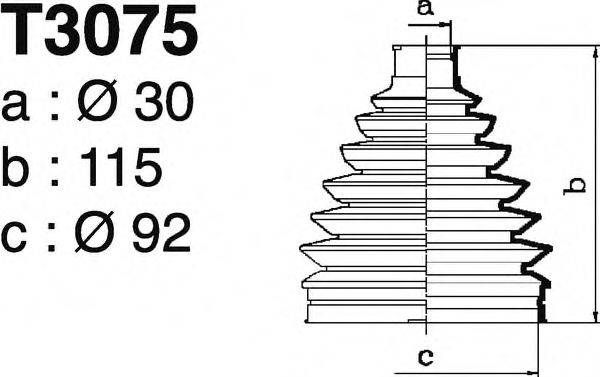 DEPA T3075 Комплект пильника, приводний вал