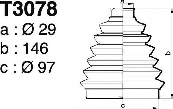 DEPA T3078 Комплект пильника, приводний вал