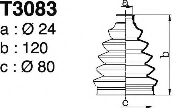 DEPA T3083 Комплект пильника, приводний вал