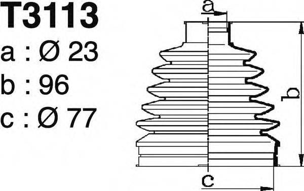 DEPA T3113 Комплект пильника, приводний вал