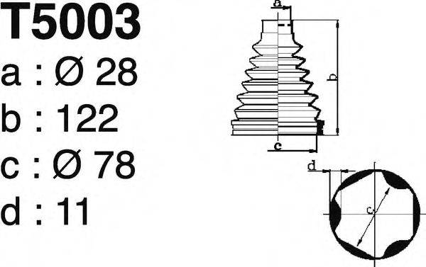 DEPA T5003 Комплект пильника, приводний вал