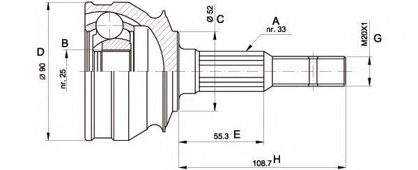 OPEN PARTS CVJ500710 Шарнірний комплект, приводний вал