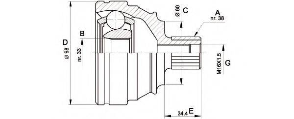 OPEN PARTS CVJ512110 Шарнірний комплект, приводний вал