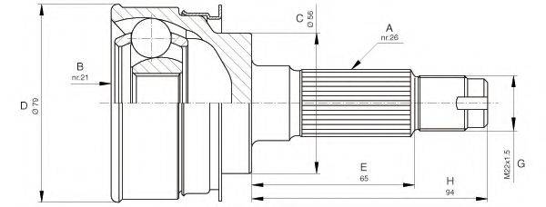 OPEN PARTS CVJ513610 Шарнірний комплект, приводний вал