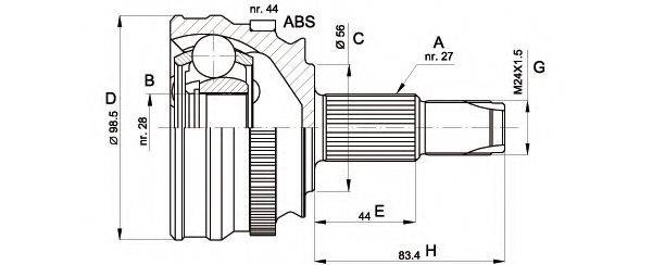 OPEN PARTS CVJ515210 Шарнірний комплект, приводний вал