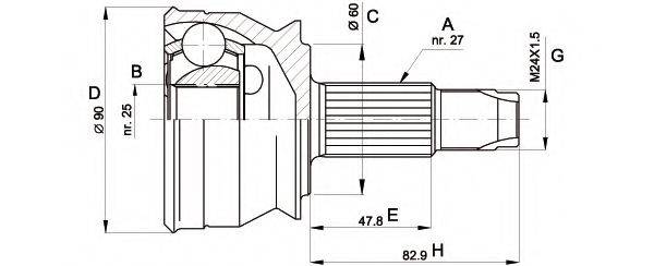 OPEN PARTS CVJ515410 Шарнірний комплект, приводний вал