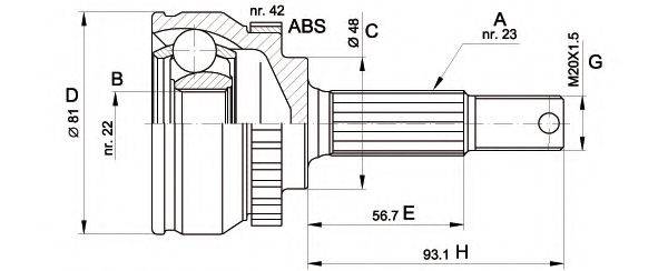 OPEN PARTS CVJ519310 Шарнірний комплект, приводний вал