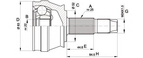 OPEN PARTS CVJ520910 Шарнірний комплект, приводний вал