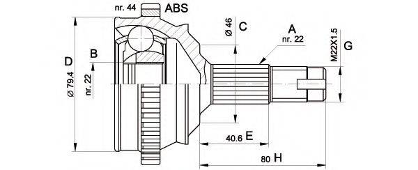 OPEN PARTS CVJ522510 Шарнірний комплект, приводний вал