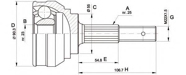 OPEN PARTS CVJ524210 Шарнірний комплект, приводний вал