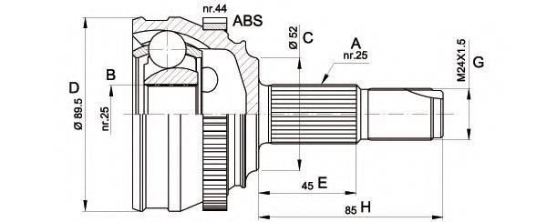 OPEN PARTS CVJ525110 Шарнірний комплект, приводний вал