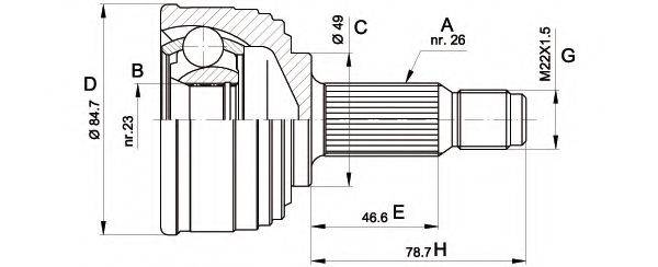 OPEN PARTS CVJ525410 Шарнірний комплект, приводний вал