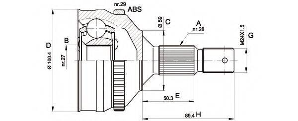 OPEN PARTS CVJ525810 Шарнірний комплект, приводний вал