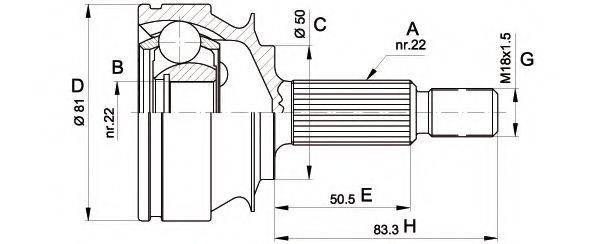 OPEN PARTS CVJ526710 Шарнірний комплект, приводний вал