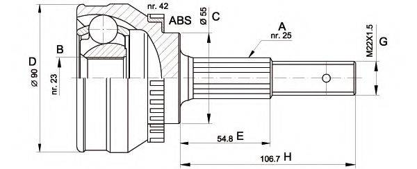 OPEN PARTS CVJ526910 Шарнірний комплект, приводний вал