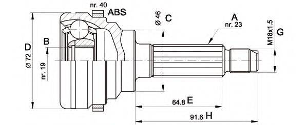 OPEN PARTS CVJ527410 Шарнірний комплект, приводний вал