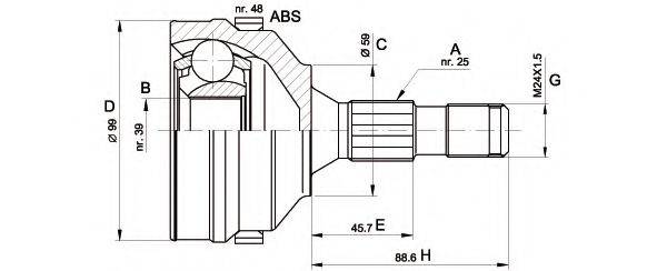 OPEN PARTS CVJ527510 Шарнірний комплект, приводний вал