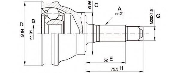 OPEN PARTS CVJ528010 Шарнірний комплект, приводний вал