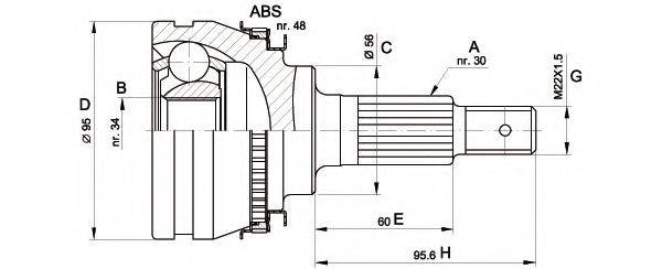 OPEN PARTS CVJ532110 Шарнірний комплект, приводний вал