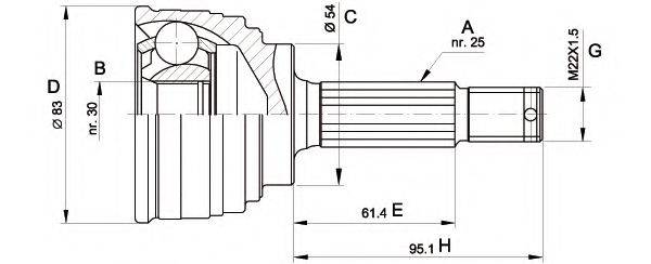 OPEN PARTS CVJ532510 Шарнірний комплект, приводний вал