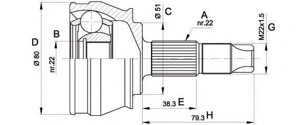 OPEN PARTS CVJ534610 Шарнірний комплект, приводний вал