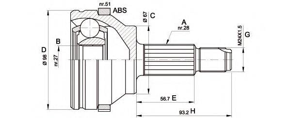 OPEN PARTS CVJ535810 Шарнірний комплект, приводний вал