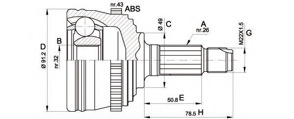 OPEN PARTS CVJ537010 Шарнірний комплект, приводний вал