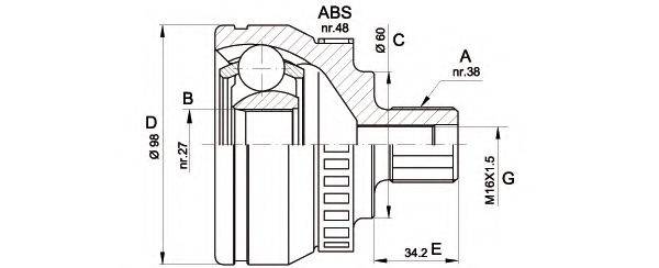 OPEN PARTS CVJ537610 Шарнірний комплект, приводний вал