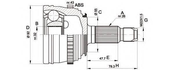 OPEN PARTS CVJ538610 Шарнірний комплект, приводний вал