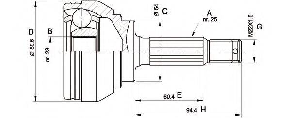 OPEN PARTS CVJ539110 Шарнірний комплект, приводний вал