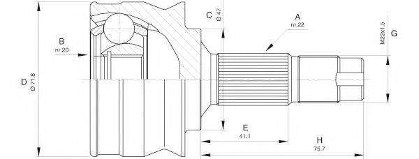 OPEN PARTS CVJ539710 Шарнірний комплект, приводний вал