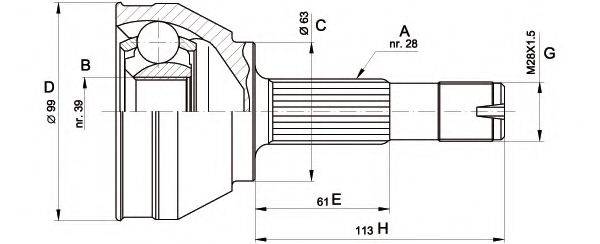 OPEN PARTS CVJ546310 Шарнірний комплект, приводний вал