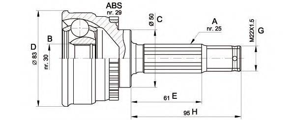 OPEN PARTS CVJ548410 Шарнірний комплект, приводний вал