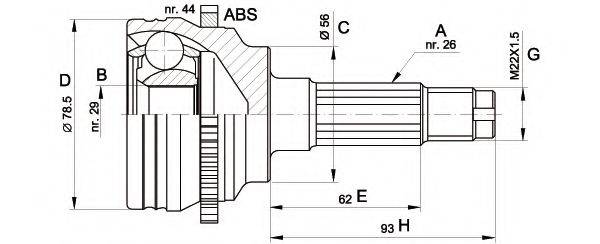 OPEN PARTS CVJ548910 Шарнірний комплект, приводний вал