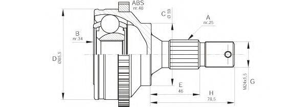 OPEN PARTS CVJ549910 Шарнірний комплект, приводний вал