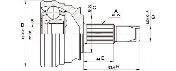 OPEN PARTS CVJ550610 Шарнірний комплект, приводний вал