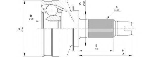 OPEN PARTS CVJ551710 Шарнірний комплект, приводний вал