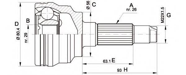 OPEN PARTS CVJ555410 Шарнірний комплект, приводний вал